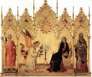 Simone Martini Annunciation with Two Saints and Four Prophets oil painting reproduction